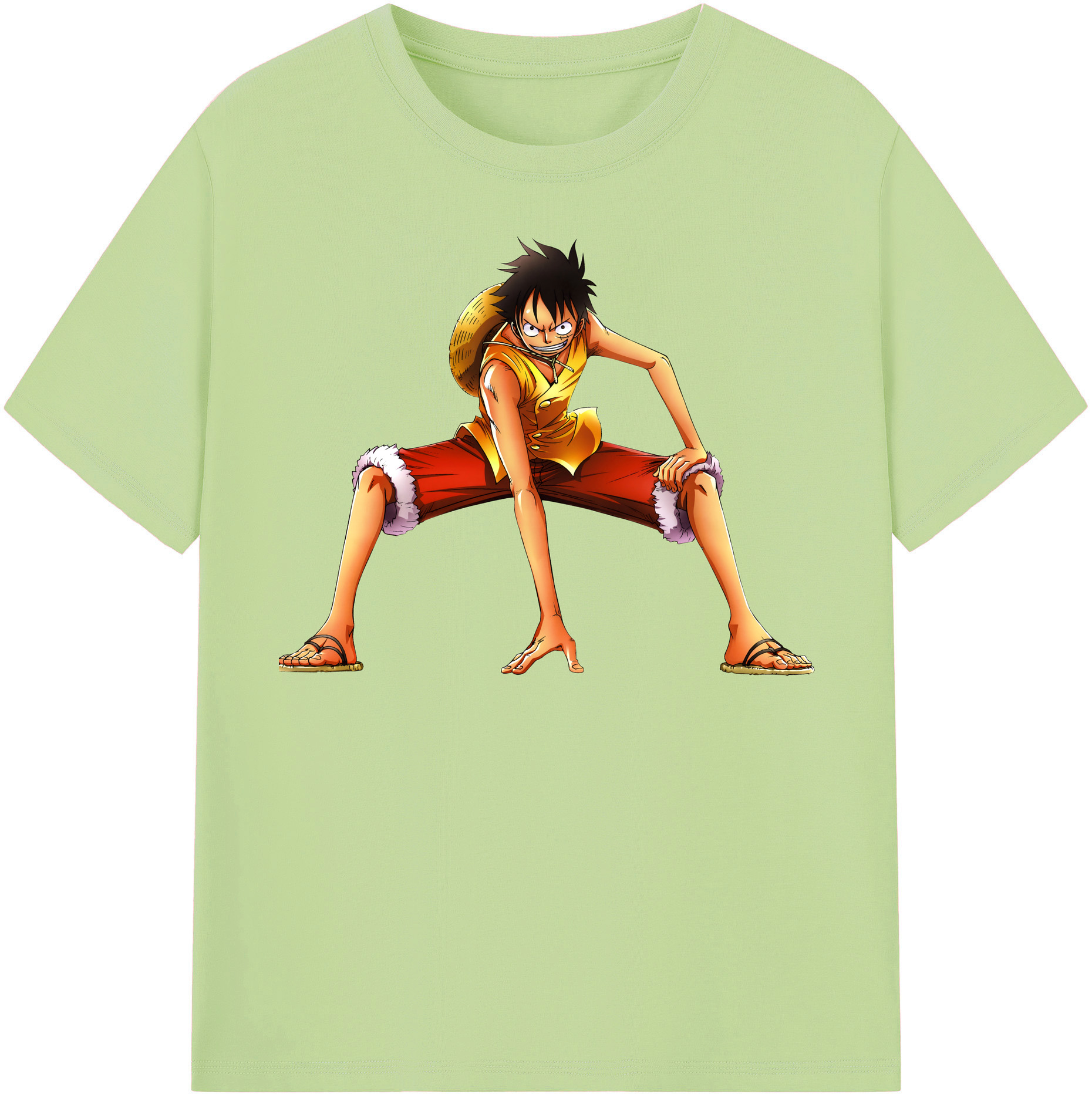 ワンピース モンキー・D・ルフィ ONE PIECE Monkey D. Luffy 綿100％半袖Tシャツ（フロントプリント）